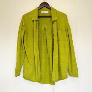 FREE PEOPLE Beach Green Button Closure Cardigan XS